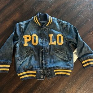Polo by Ralph Lauren Kids Blue Jean Jacket with Gold Details